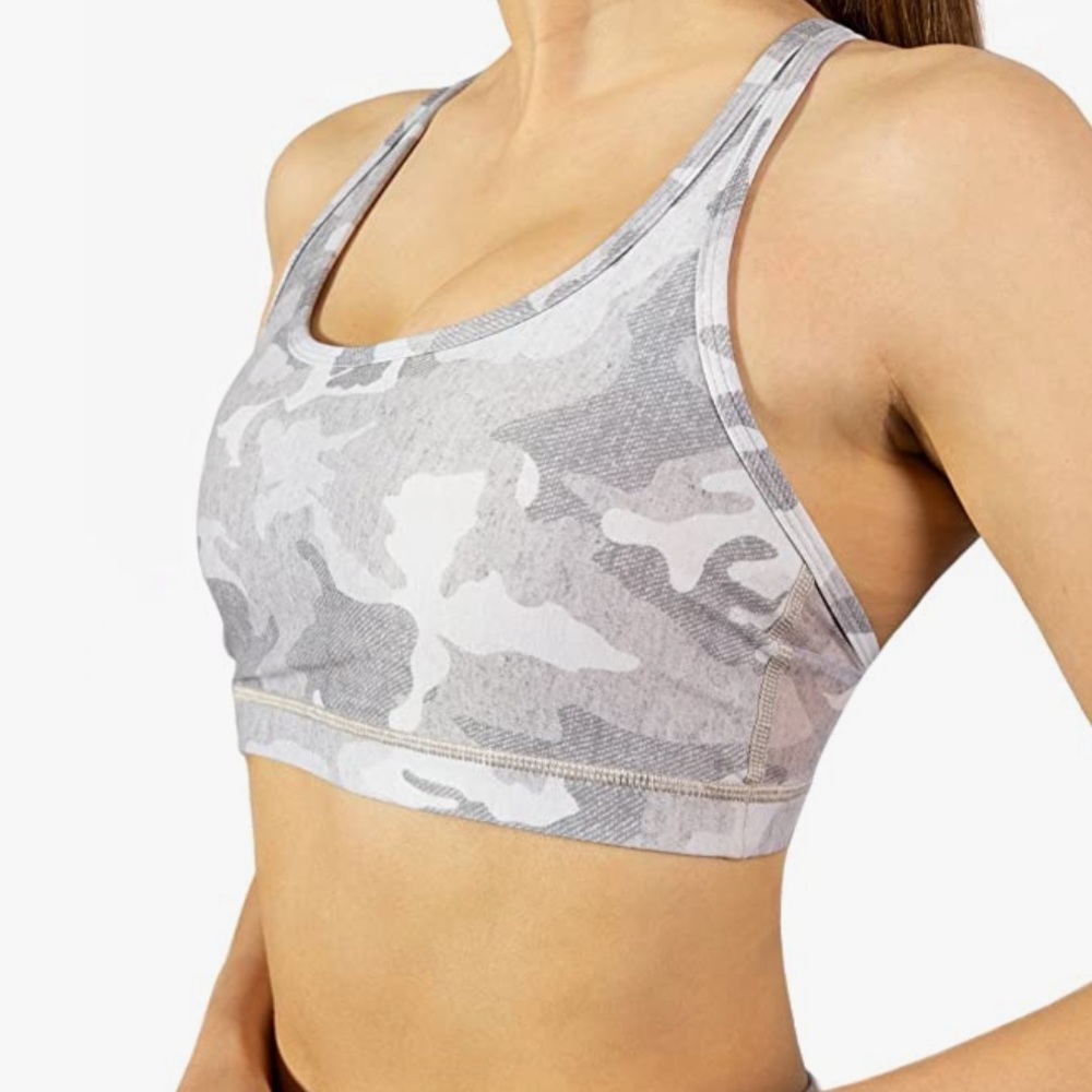 Wear It To Heart (WITH) White Camo Sports Bra